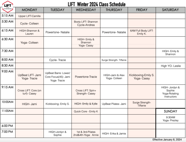 Lift at Station Park - Winter 2024 class schedule - Lift at Station ...